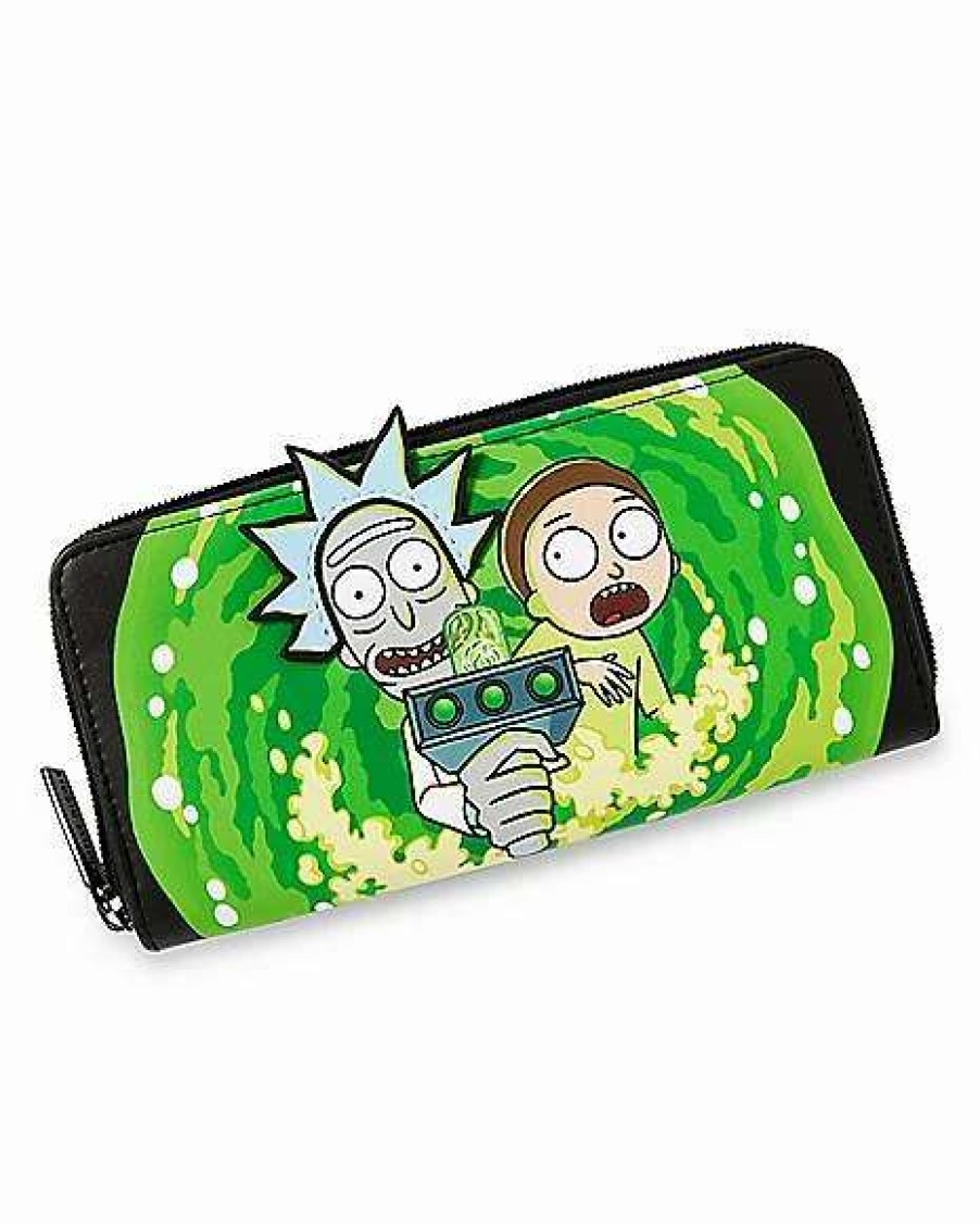 Rick And Morty * Brand New Portal Gun Zip Wallet Rick And Morty Blue