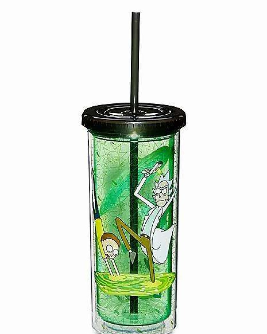 Rick And Morty * Deals Rick And Morty Portal Cup With Straw 20 Oz. Green