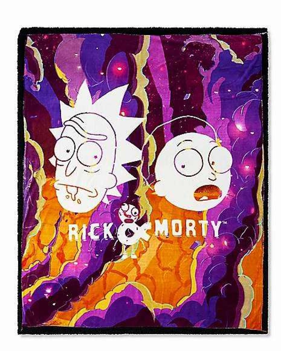 Rick And Morty * Cheap Swirl Rick & Morty Fleece Blanket Rick And Morty Multi-Color