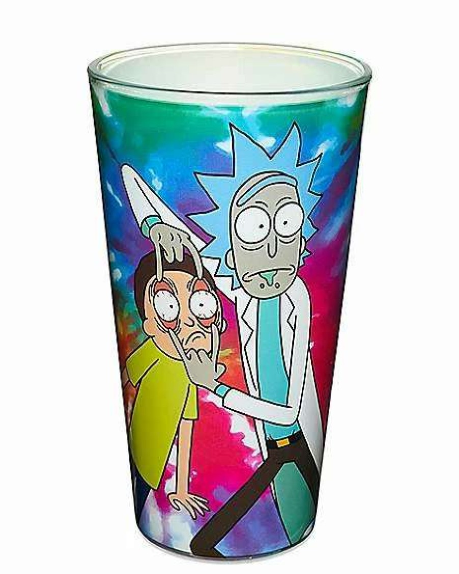 Rick And Morty * Outlet Tie Dye Rick And Morty Pint Glass 16 Oz. Multi-Color